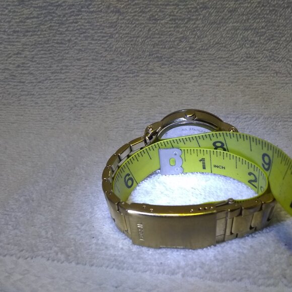 Fossil ES-2968 Stella Quartz Watch Gold Band White Dial Bracelet New Bat Great main image 4